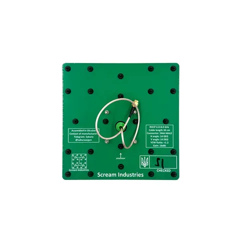 Патч-антена 6.0–8.0 GHz 18 dBi RHCP (SMA Male) для FPV, SDR та супутникового зв'язку — фото 3
