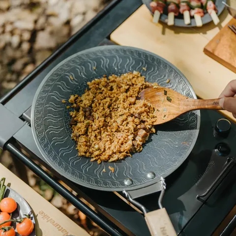 Сковорода з нержавіючої сталі зі складаною ручкою Naturehike CNK2550CF011, 29,5 х 29,5 см — фото 8