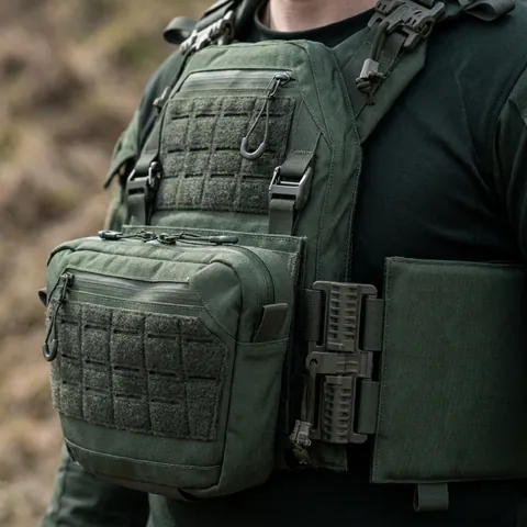 Комплект плитоноска Kiborg Gen.2 + 2 підсумки з балістичним захистом 2 класу — Хакі — фото 3