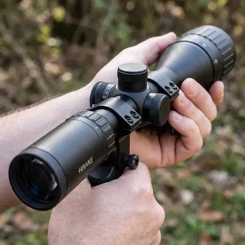 Приціл оптичний Hawke Fast Mount 3-12x50 AO сітка Mil Dot з підсвічуванням. Кільця на Weaver — фото 3