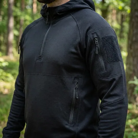 Кофта тактична Helikon-Tex RANGE HOODIE - TopCool, чорний — фото 3