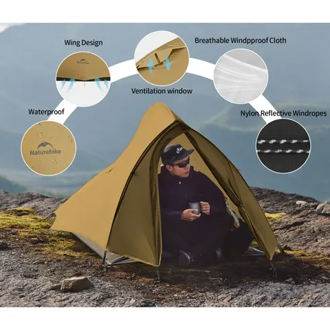 Намет надлегкий двомісний Naturehike Cloud Up Pro CNK2350WS020, коричневий — фото 6