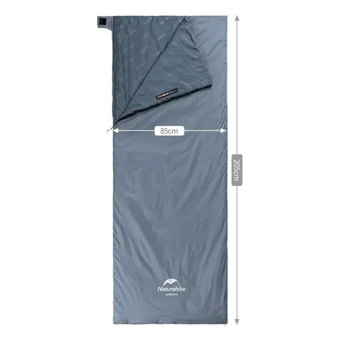 Спальник надлегкий Naturehike Ultralight LW180 NH21MSD09 лівий, (15°C), p-p XL, сіро-синій — фото 4