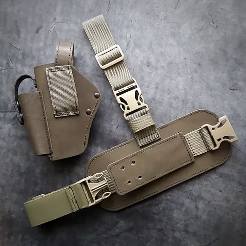 Кобура настегна/поясна під BERETTA 92| олива, шкіряна — фото 3