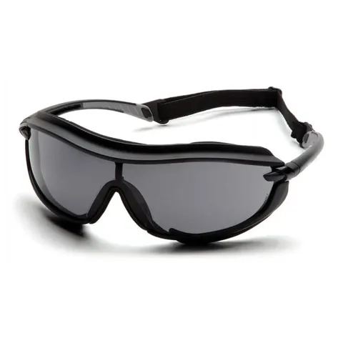 Окуляри захисні з ущільнювачем Pyramex XS3 Plus (gray) Anti-Fog, чорні, Чорний — фото 2