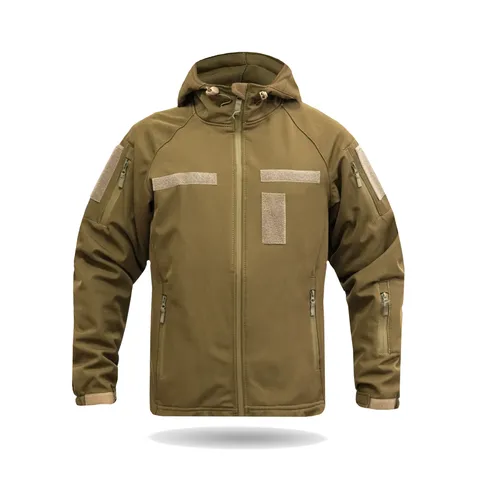 Куртка Windproof Softshell вітрозахисна (койот), водостійка, фліс 320 г/м² — фото 2