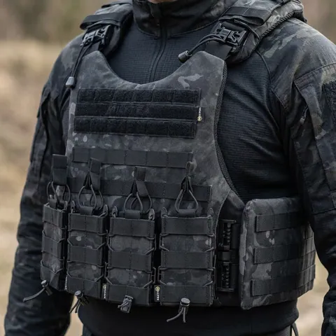 Бронежилет Modular X-1 Kiborg Чорний мультикам (без підсумків) — фото 3