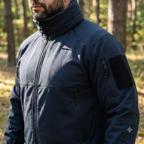 Трьохшарова темно-синя куртка Phantom System з матеріалу SoftShell (7292S) — фото 3