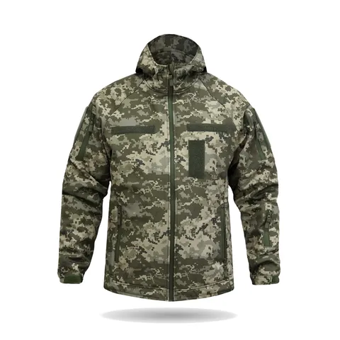 Куртка Windproof Softshell вітрозахисна (піксель), водостійка, фліс 320 г/м² — фото 2