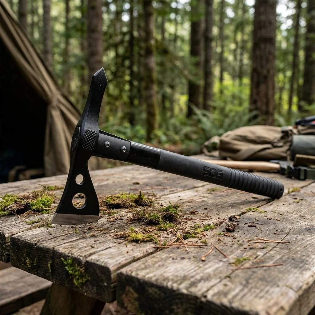 Тактична чорна сокира SOG з термопластику Tomahawk