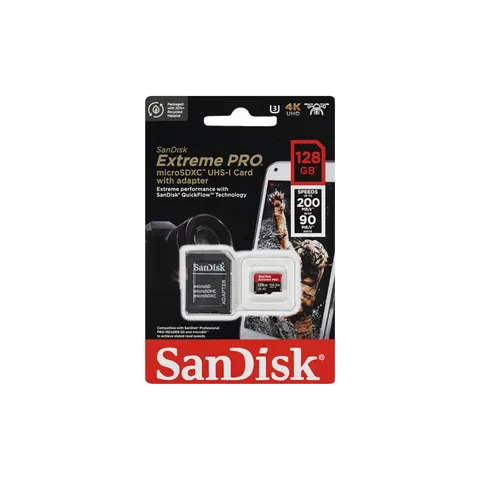 Карта пам'яті SanDisk Extreme PRO microSDXC 128 ГБ UHS-I U3 + SD-адаптер — фото 2