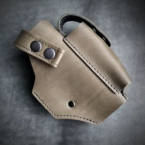 Шкіряна кобура поясна під Glock 19 | темна олива