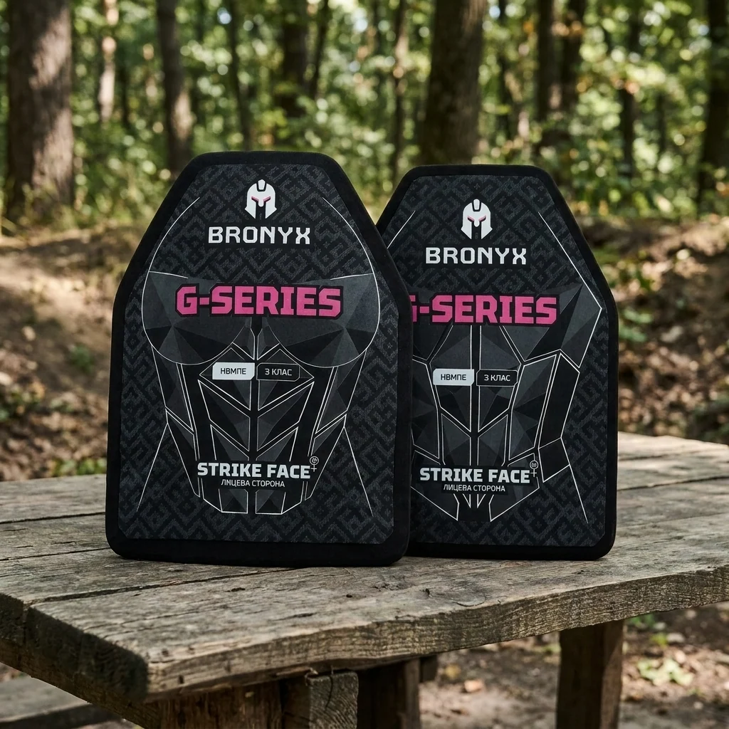 Бронеплити BRONYX G-Series (передня та задня)3 клас захисту ДСТУ НВМПЕ Shooter's Cut (M/25*30)