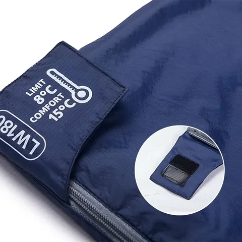 Спальник надлегкий Naturehike LW180 NH21MSD04 лівий, (15°C), p-p XL, темно-блакитний — фото 6