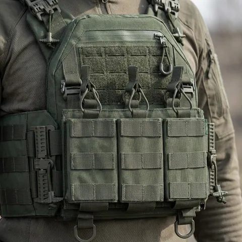 Плитоноска Kiborg GU Gen.2 + з'ємна панель для трьох магазинів Хакі — фото 3