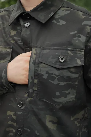 Сорочка тактична Operator 5 Twill чорний мультикам на ґудзиках — фото 10