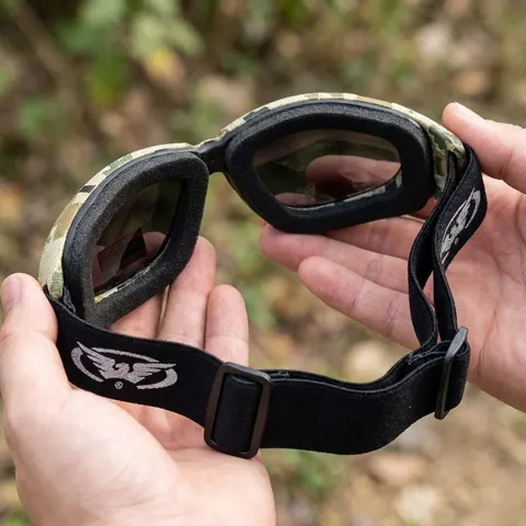 Окуляри захисні з ущільнювачем Global Vision Eliminator Camo Pixel (gray), сірі в камуфльованій оправі, Камуфляж — фото 3