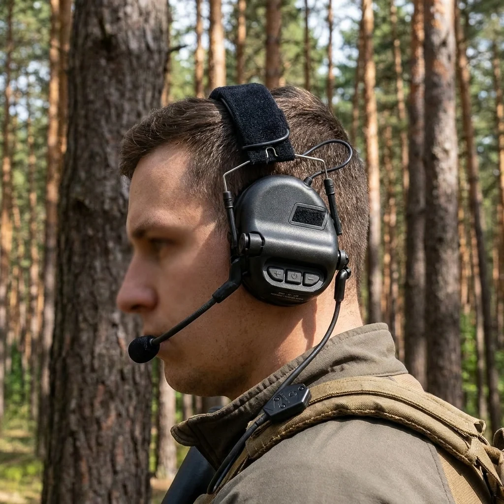 Тактичні навушники EARMOR M32 з універсальним кріпленням Чорні