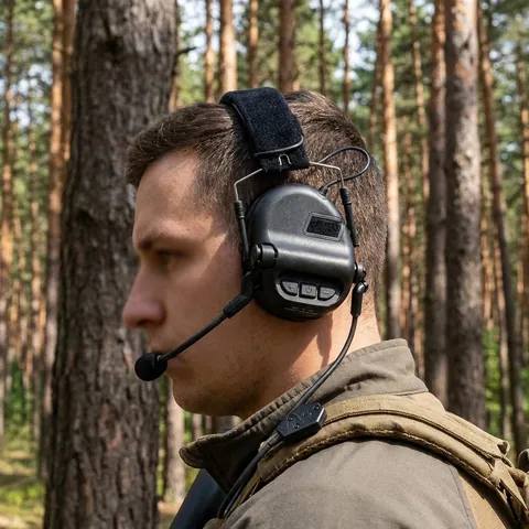Тактичні навушники EARMOR M32 з універсальним кріпленням Чорні