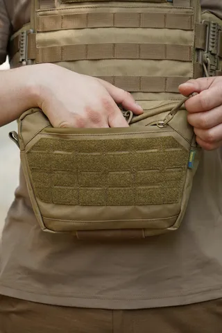 Комплект плитоноска Kiborg Gen.2 + 2 підсумки з балістичним захистом 2 класу — Койот — фото 12