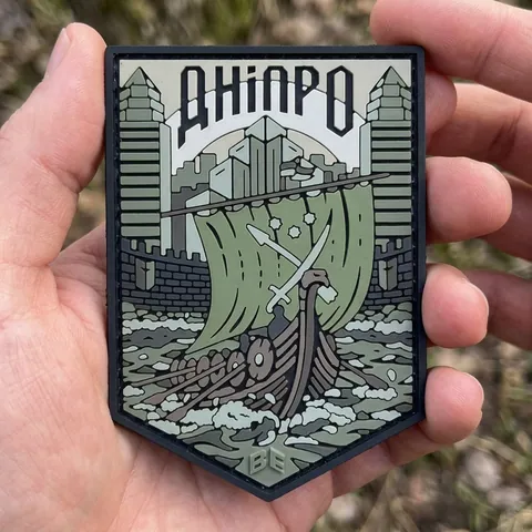 ПВХ Патч (шеврон) "Дніпро" олива — фото 3