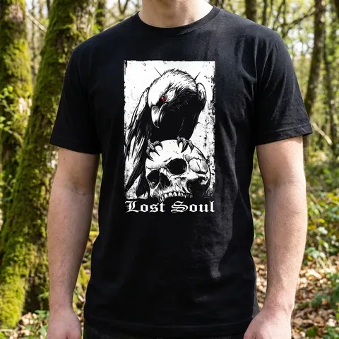 Футболка з принтом "Lost Soul" кулір DTG чорна — фото 3