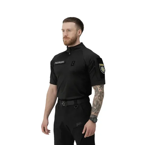 Футболка тактична бойова BEZET Combat з коротким рукавом чорна — фото 4