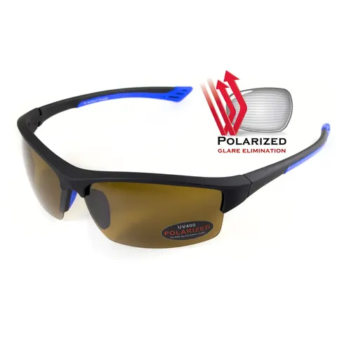 Окуляри поляризаційні BluWater Daytona-1 Polarized (brown), гідрофобні коричневі лінзи (Repelon™), Синій — фото 2