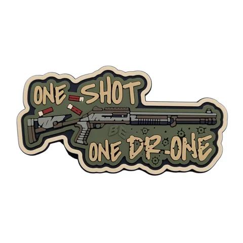 ПВХ Патч (шеврон) «One Shot - One Drone» (олива) — фото 2