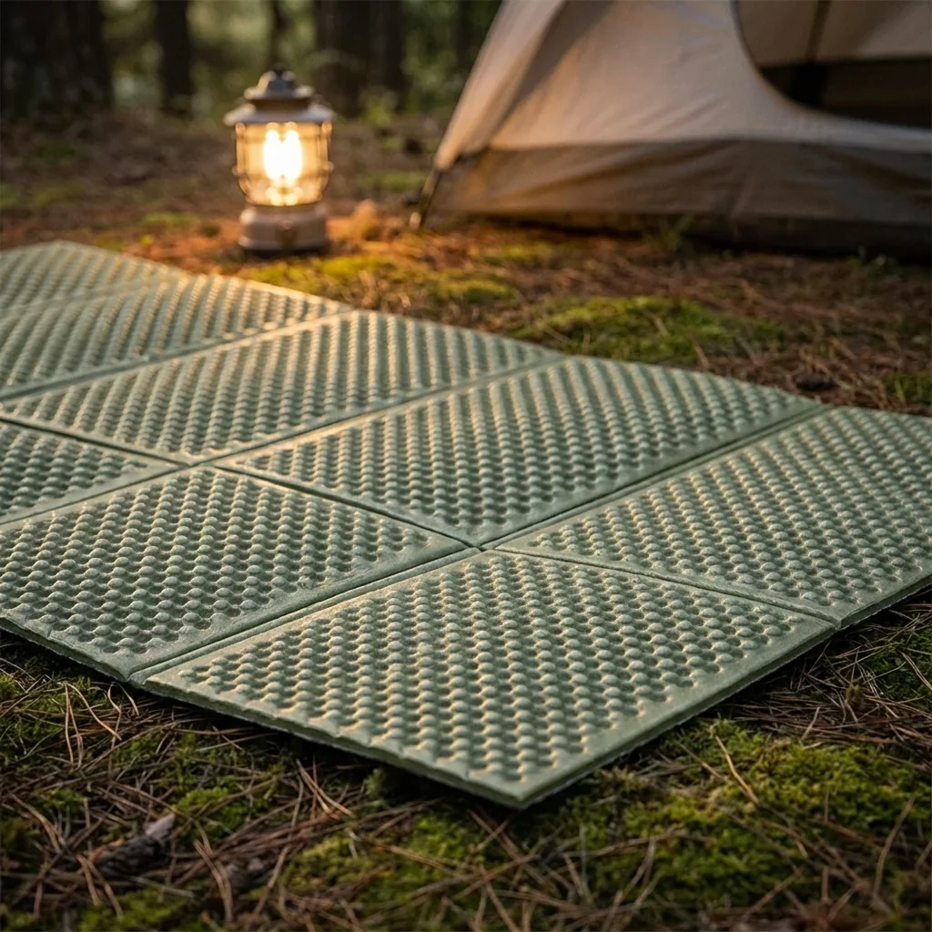 Килимок складаний IXPE Naturehike CNK2450WS044, алюмінієва плівка, 195x60х1,8 см, оливковий зелений