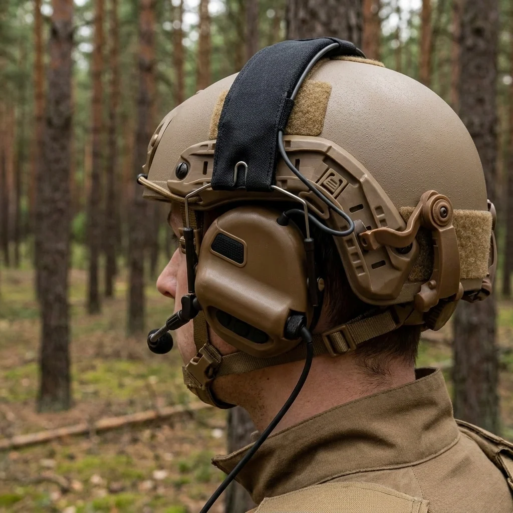 Активні Навушники Earmor M32X PLUS з мікрофоном Coyote Brown (2 види кріплень)