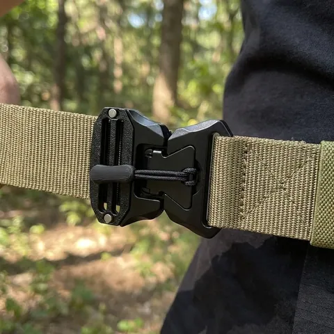 Тактичний ремінь з металічною пряжкою на магніті хакі — фото 3