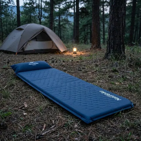 Килимок самонадувний з подушкою Naturehike NH15Q002-D, 25мм, блакитний