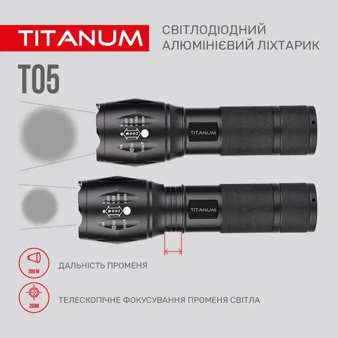 Портативний світлодіодний ліхтарик TITANUM TLF-T05 300Lm 6500K — фото 8