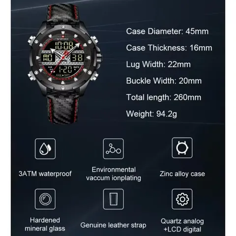 Чоловічий тактичний годинник Naviforce Set Present подарунковий набір, 2 ремінці — фото 6