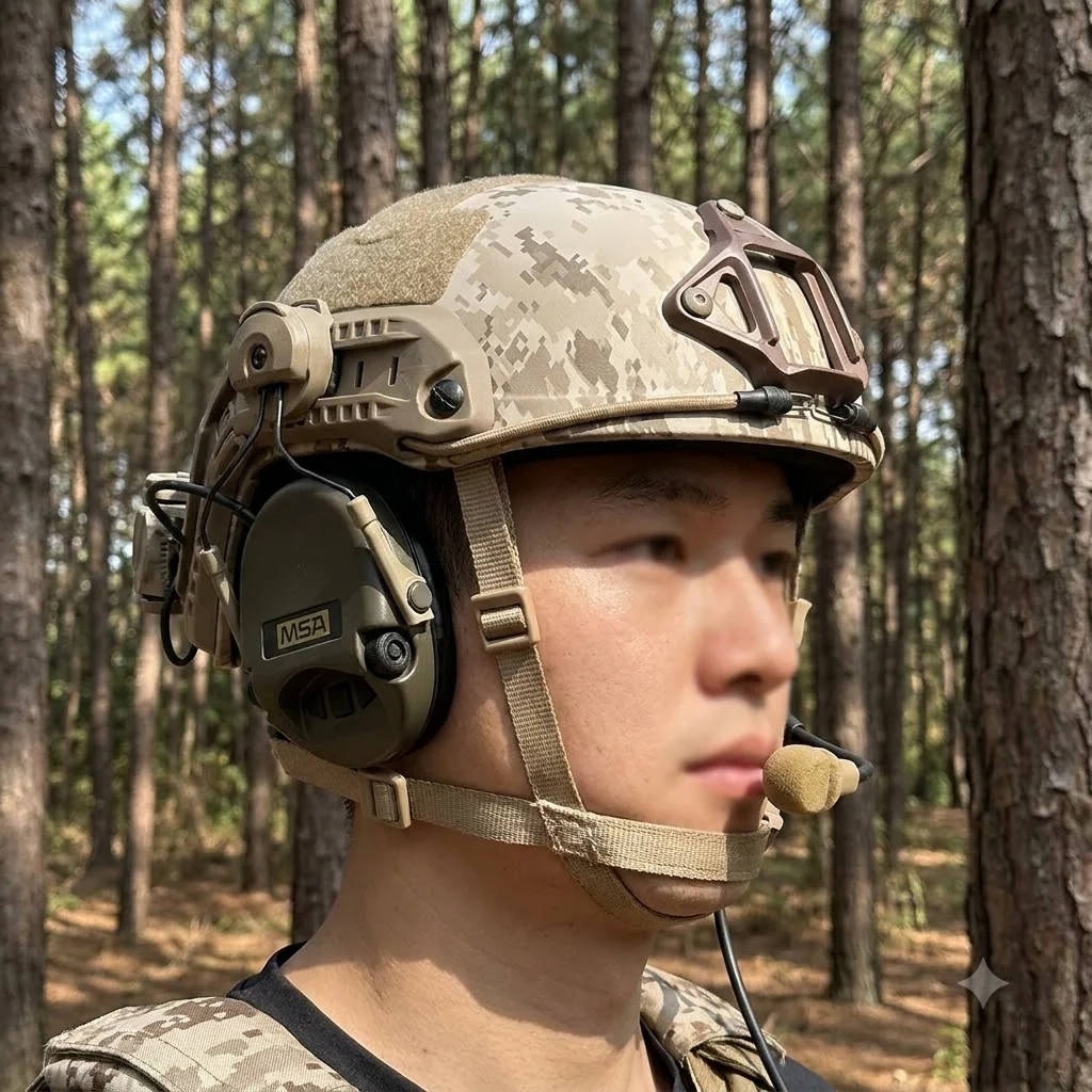 Кріплення для навушників MSA SORDIN на рейки ARC - NeckFlip HELMET RAIL MOUNT KIT (TAN)