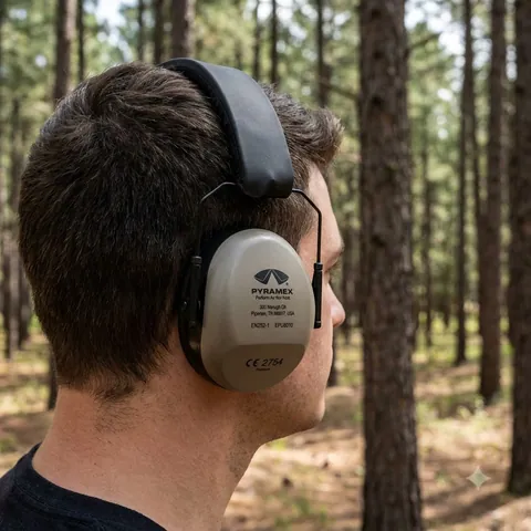 Навушники Pyramex PM8010 для захисту схуху SNR 30 dB, NRR 26 dB Бежево-сірі