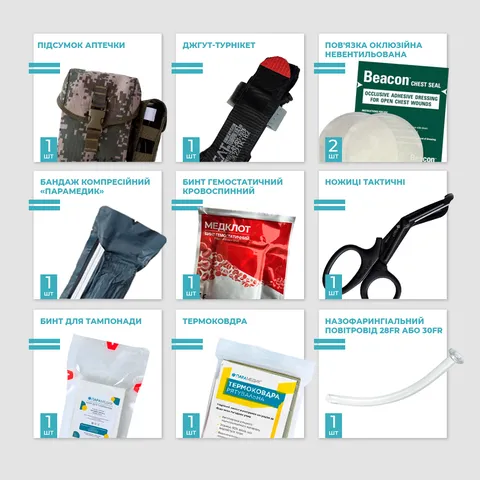 Аптечка першої допомоги IFAK Individual Kit розширена (з турнікетом CAT 7) — фото 6