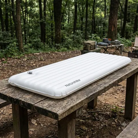 Матрац надувний одинарний Naturehike CNK2450WS034, 95 мм, із мішком для надування, білий