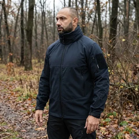 Трьохшарова темно-синя куртка Phantom System з матеріалу SoftShell (7292XL)