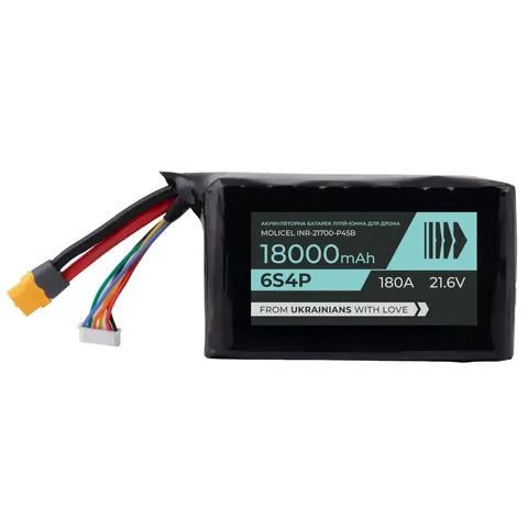 АКБ для коптерів/літаків BTRY 6s4p Molicel INR21700-P45B — фото 2