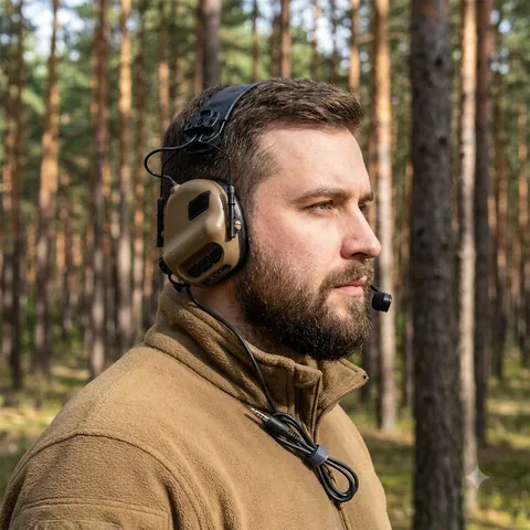 Тактичні навушники EARMOR M32Н Coyote з кріпленням