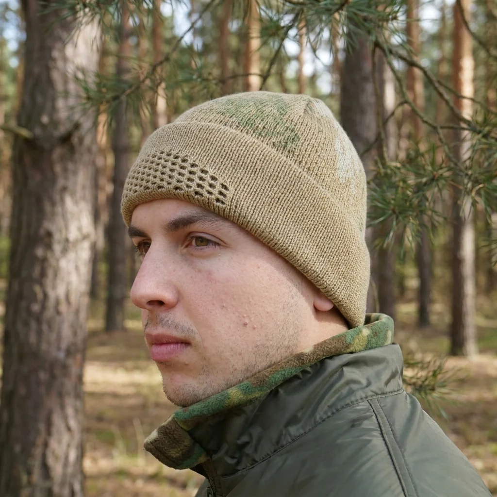 Шапка-балаклава в'язана Койот піксель