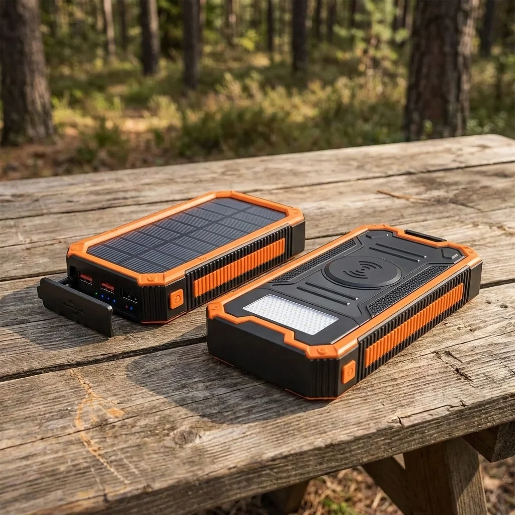Зарядний пристрій на сонячних батареях iBattery YD-888KW 30000mAh з ліхтариком та бездротовою зарядкою