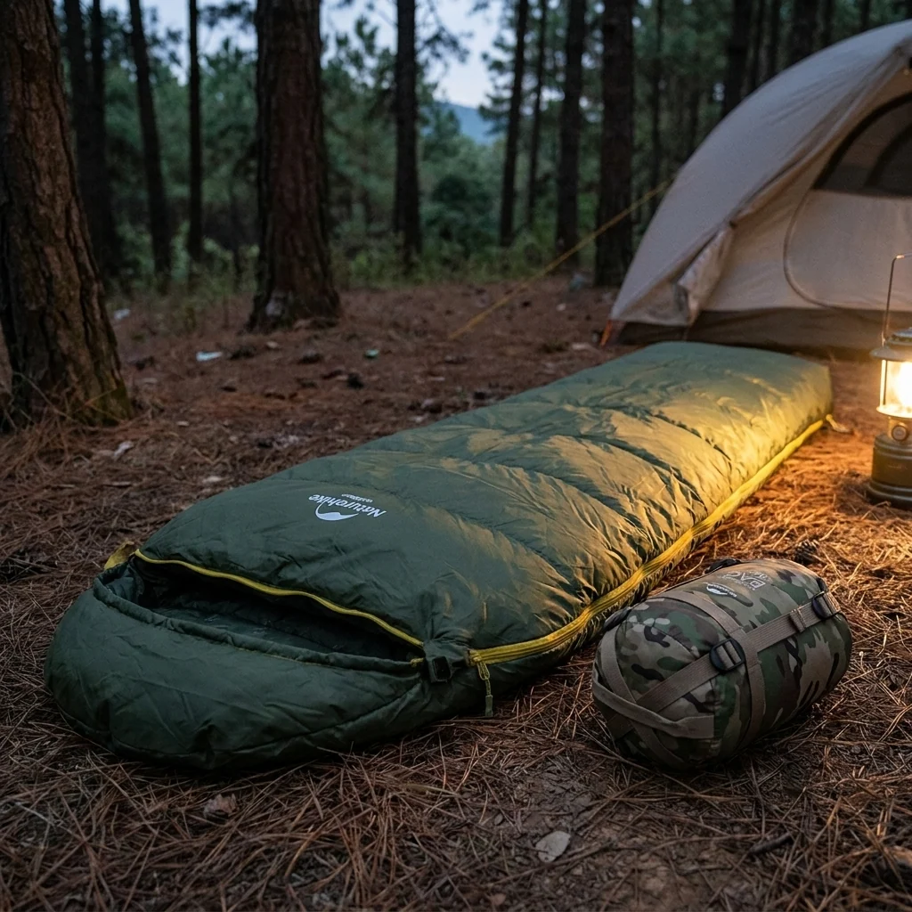Спальний мішок Naturehike LW180 Mini NH21MSD04, правий, темно-зелений