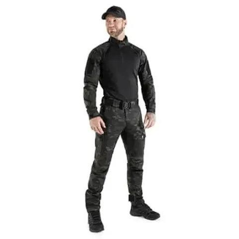 Тактичні штани Герць 2.0 Twill з посиленими колінами та системою кишень, чорний мультикам — фото 4