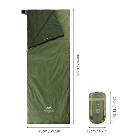 Спальний мішок Naturehike LW180 Mini NH21MSD04, правий, темно-зелений — фото 5