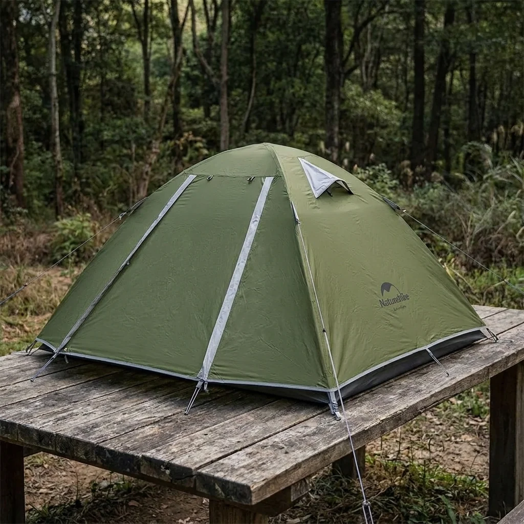 Намет двомісний Naturehike P-Series NH18Z022-P, 210T/65D, темний хакі