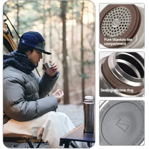 Термос титановий з чохлом Naturehike CNK230CF012 600 ml — фото 4