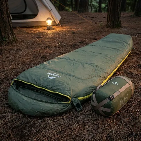 Спальник надлегкий Naturehike Summer LW180 NH21MSD09 правий, (15°C), p-p XL, зелений
